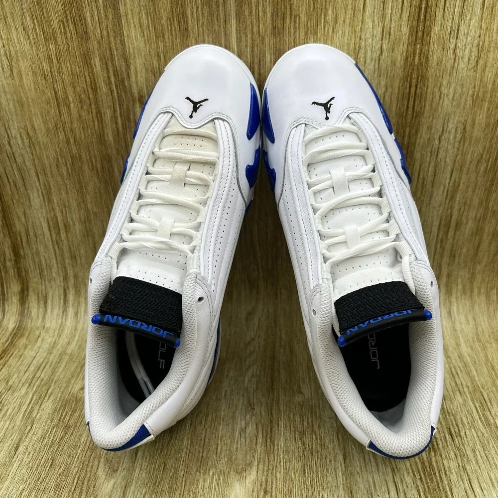 Nike Air Jordan 14 Retro Golf Men's Size 8.5 White Hyper Royal Spiked HJ7710-101
